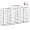 vidaXL kaarekujulised gabioonkorvid 14 tk, 200x50x100/120 cm, raud