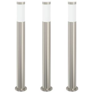 vidaXL pollarvalgustid 3 tk 80 cm roostevabast terasest IP44