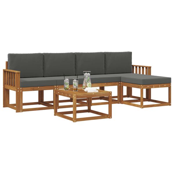 vidaXL V&auml;li diivanikomplekt padjaga 6 pcs Looduslik ja antriit