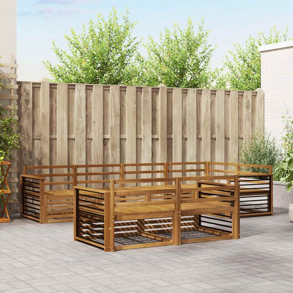 vidaXL V&auml;li diivanikomplekt 7 pcs Neutraalne Tugev akatsiapuu