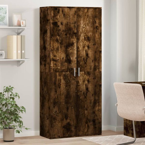 vidaXL kõrge kapp, suitsutatud tamm, 80 x 35 x 180 cm, tehispuit