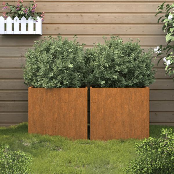 vidaXL taimekast, 2 tk, 42x40x39 cm, Corten teras
