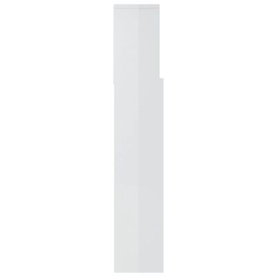 vidaXL voodipeatsi kapp kõrgläikega valge 180x19x103,5 cm