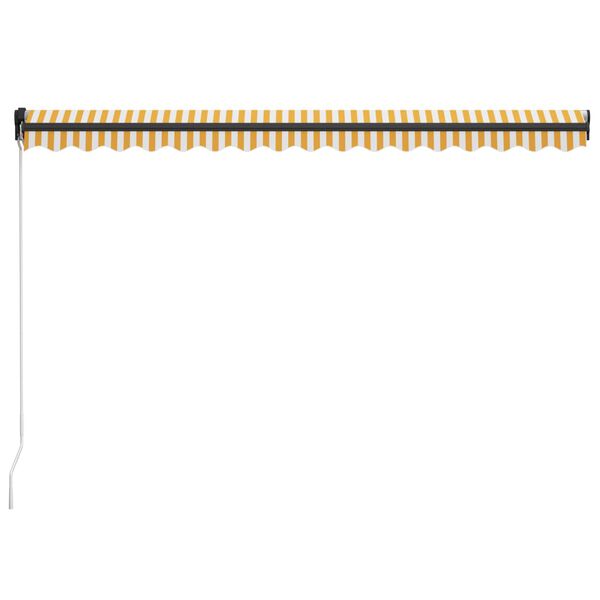 vidaXL k&auml;sitsi sisset&otilde;mmatav varikatus LED, 400x300cm kollane ja valge