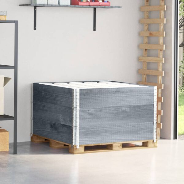 vidaXL kaubaaluste ääred 3 tk, hall, 100x100 cm, toekas männipuit