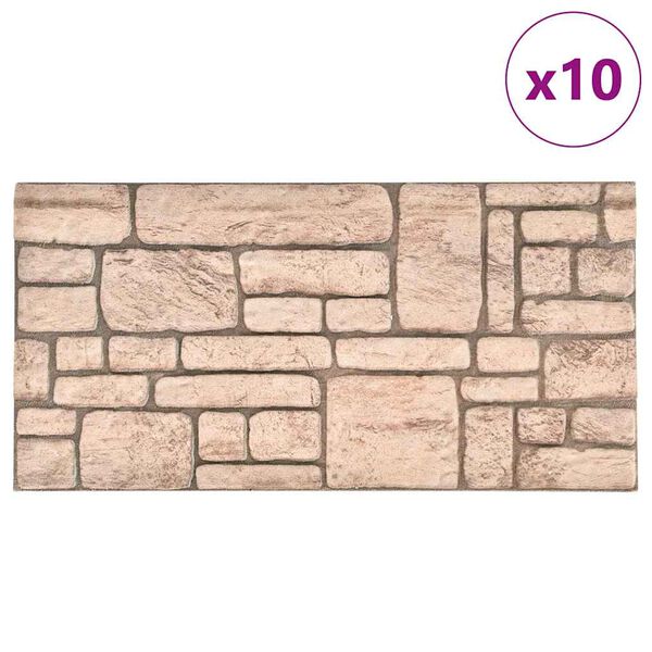 vidaXL 3D-seinapaneelid beeži tellisedisainiga 10 tk EPS