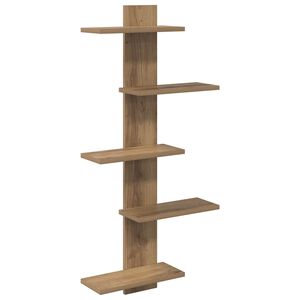 vidaXL Seina h&otilde;ljumine riiul Artisan tamm 48,5 x 15 x 101 cm Tehispuit