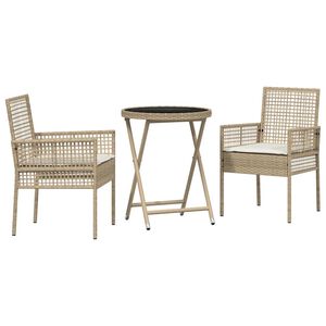 vidaXL Aia Bistroo Komplekt 3 pcs Beež Polürooster