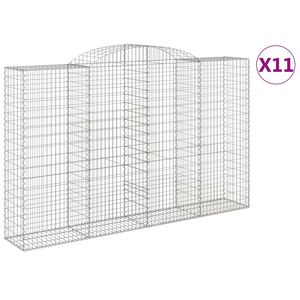 vidaXL kaarekujulised gabioonkorvid 11 tk, 300x50x180/200 cm, raud