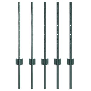 vidaXL Maatrikse posti 5 pcs Roheline 100 cm Pulberv&auml;rvitud teras