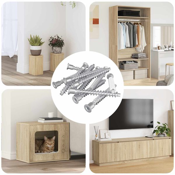 vidaXL Kinnituskruvid 12 pcs H&otilde;bedane &Oslash;7 x 58 mm Metall