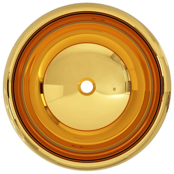 vidaXL valamu 40 x 15 cm, keraamiline, kuldne