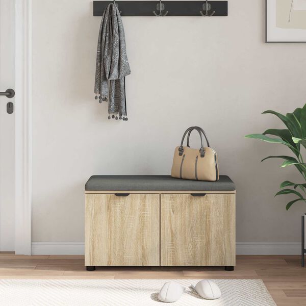 vidaXL Hallipink padjaga ladustamisega Sonoma tamm 80 x 46 x 46 cm