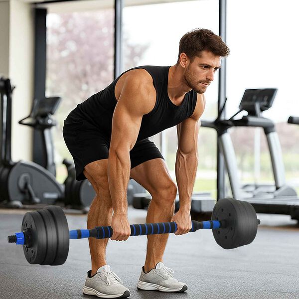 vidaXL 4-in-1 hantli komplekt Must ja Sinine 121 x 19,5 x 19,5 cm