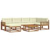 vidaXL V&auml;li diivanikomplekt padjaga 7 pcs Looduslik ja kreem