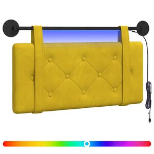 vidaXL Rippuv voodipeats LED-valgustusega Kollane Samet