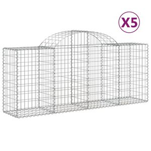 vidaXL kaarekujulised gabioonkorvid 5, 200x50x80/100 cm tsingitud raud