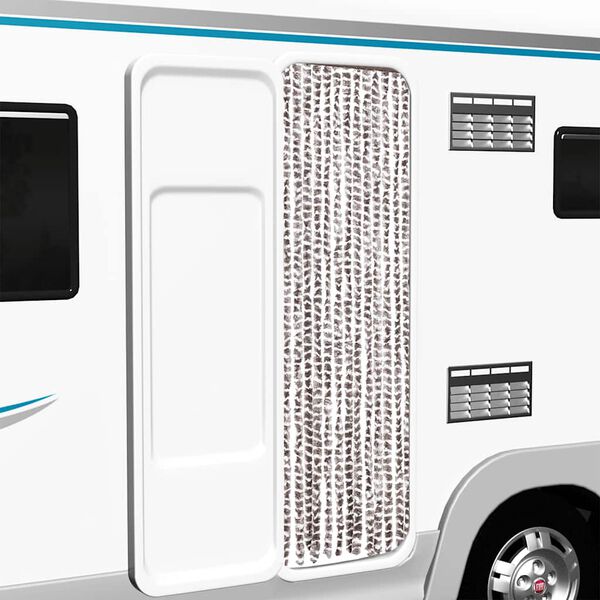 vidaXL putukakardin, pruunikashall ja valge, 56 x 200 cm, &scaron;enill