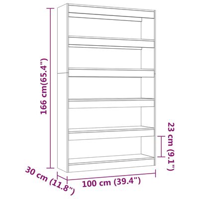 vidaXL raamaturiiul/ruumijagaja, valge, 100x30x166 cm
