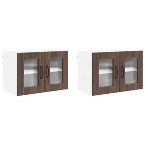 vidaXL Seinaklaasikapp PORTO 2 pcs Pruun tamme 60 x 31 x 40 cm