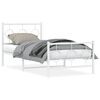 vidaXL metallist voodiraam peatsi ja jalutsiga, valge, 90 x 190 cm