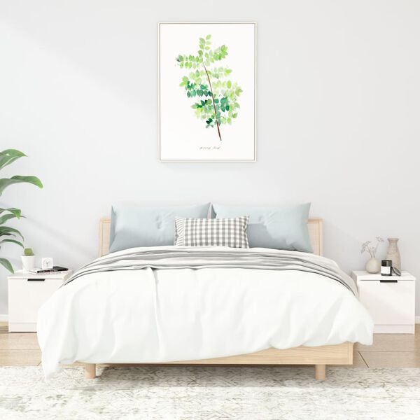 vidaXL &ouml;&ouml;kapid 2 tk, k&otilde;rgl&auml;ikega valge, 40x39x40 cm