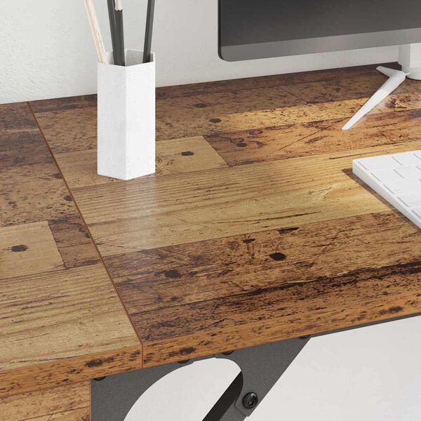 vidaXL Arvutilaud sahtliga Vana puit 131 x 48 x 75 cm Tehispuit