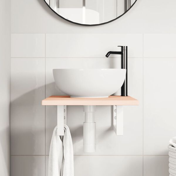 vidaXL seinale kinnitatav valamuriiul, teras ja tammepuit