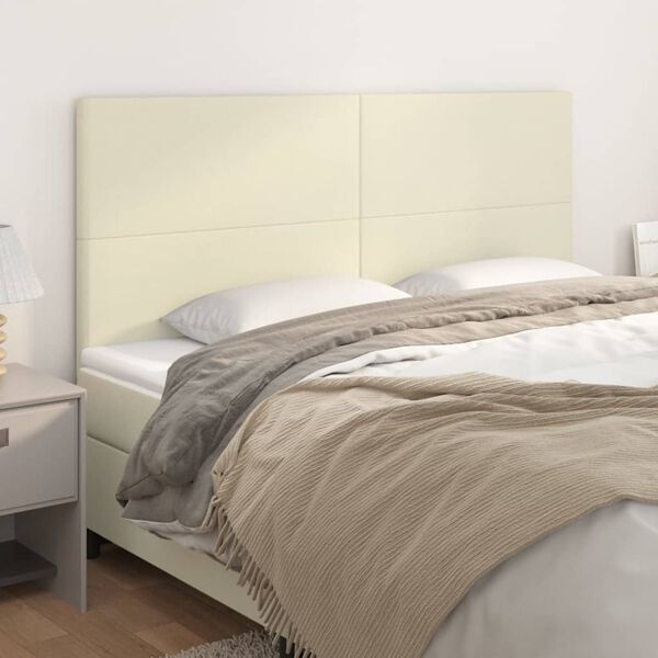 vidaXL peatsikate kreemjasvalge 200 x 5 x 118/128 cm kunstnahast