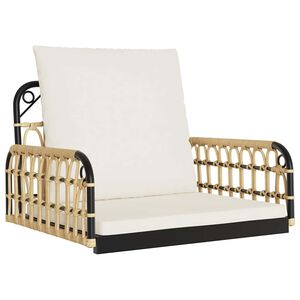 vidaXL kiiktool koos patjadega, 63 x 58 x 39 cm, pol&uuml;rotang ja teras