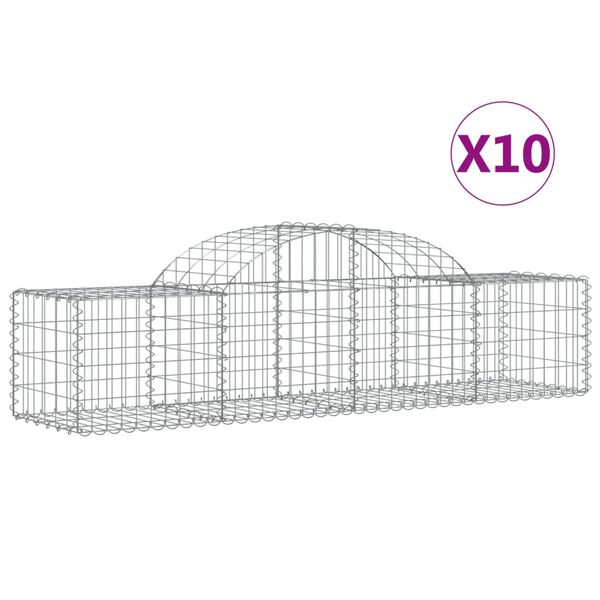 vidaXL kaarekujulised gabioonkorvid 10 tk, 200x50x40/60 cm, raud