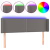 vidaXL LED-voodipeats, hall, 147x16x78/88 cm, kunstnahk