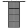 vidaXL l&uuml;kanduks riistvara komplektiga must 90x205 cm karastatud klaas