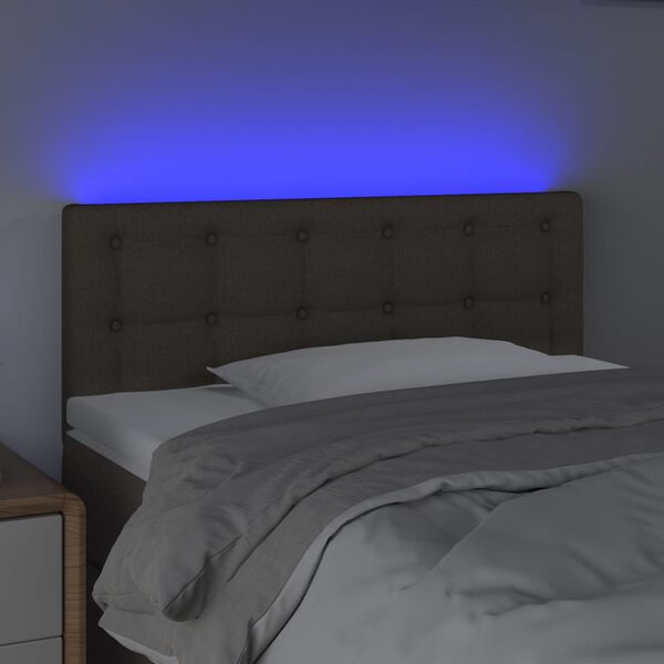 vidaXL LED-voodipeats, pruunikashall, 100x5x78/88 cm, kangas