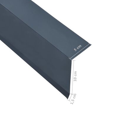 vidaXL L-kujulised katuse servaplaadid 5 tk alumiinium antratsiit 170