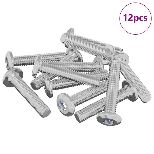 vidaXL Pea lukustuskruvi 12 pcs H&otilde;bedane M6 x 35 mm Teras