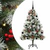 vidaXL Tehisj&otilde;ulupuu Roheline ja valge 150 cm PVC, metall ja plastik
