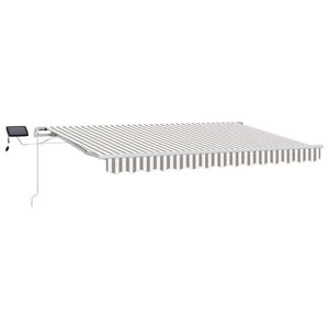 vidaXL K&auml;igukohandatav varikatus Helehall ja valge 350 x 250 cm