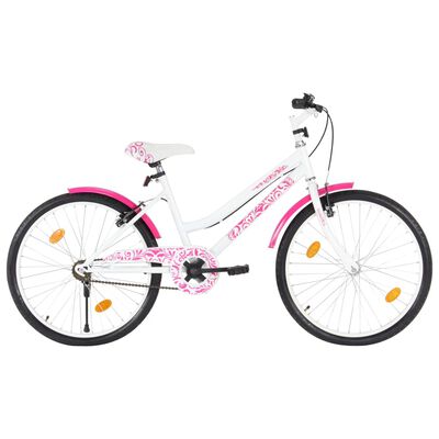 vidaXL laste jalgratas 24'', roosa ja valge