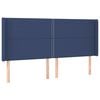 vidaXL voodipeats servadega, sinine, 203x16x118/128 cm, kangas