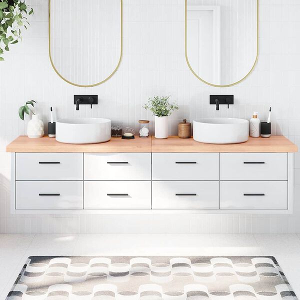 vidaXL vannitoa t&ouml;&ouml;tasapind, helepruun, 220 x 50 x (2-6) cm, t&auml;ispuit