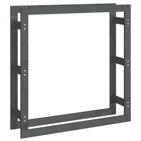 vidaXL küttepuude rest, hall, 100x25x100 cm, männipuit