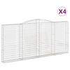 vidaXL kaarekujulised gabioonkorvid 4 tk, 400x30x180/200 cm, raud