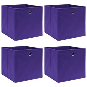 vidaXL mittekootud kangast hoiukastid 4 tk, 28 x 28 x 28 cm, lilla