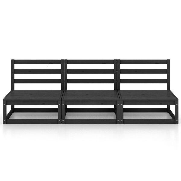 vidaXL 3-osaline aiadiivan, must, toekas männipuit