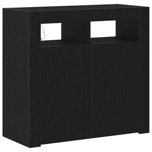 vidaXL K&otilde;ide LED -ribatuledega Must tamm 80 x 35 x 75 cm Tehispuit