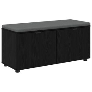 vidaXL Hallipink padjaga riiuliga uksega Must Tamm 100 x 38 x 46 cm