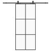 vidaXL liuguks tarvikutega, must, 90 x 205 cm, ESG-klaas