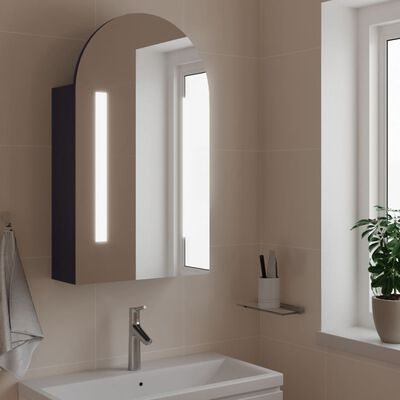 vidaXL LED-valgustusega vannitoa peegelkapp, hall, 42 x 13 x 70 cm