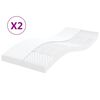 vidaXL poroloonmadratsid 2 tk, valge 80x200 cm 7 tsooni k&otilde;vadus 20 ILD